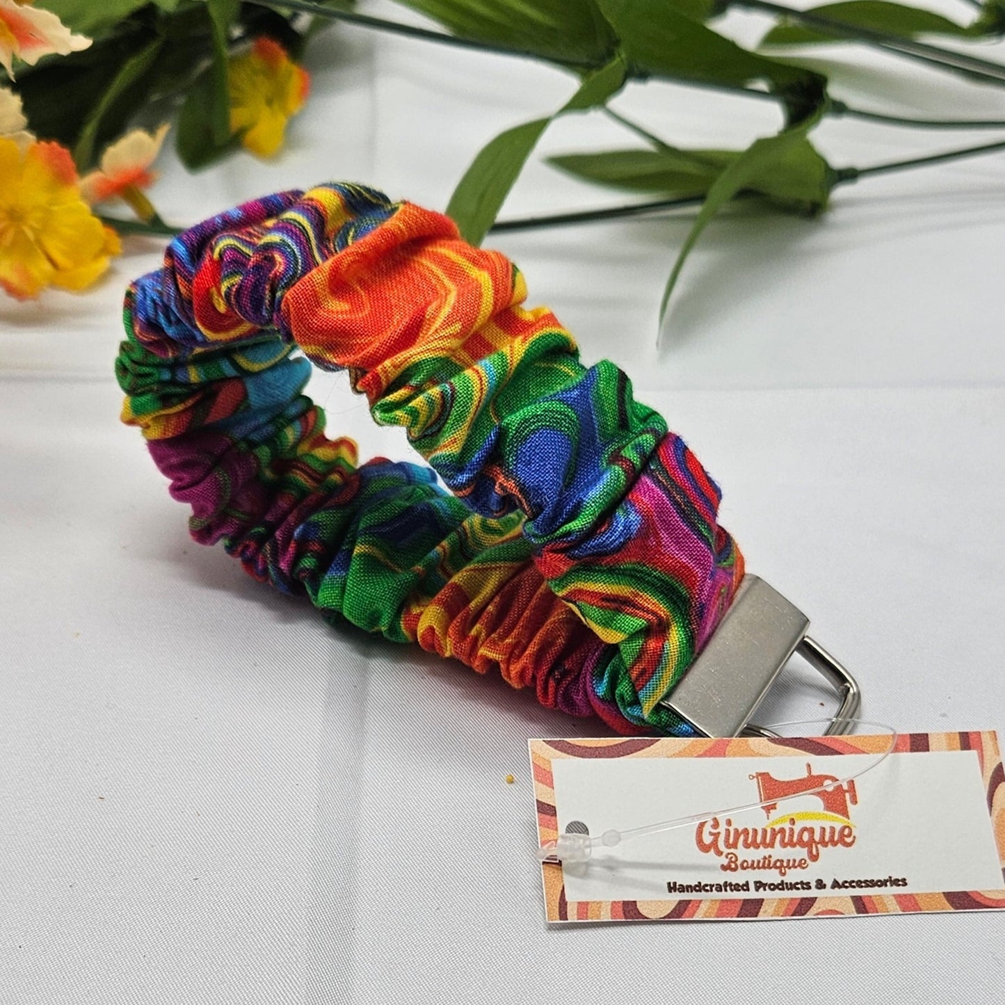 Multihued Scrunchie Keychain Wrislet