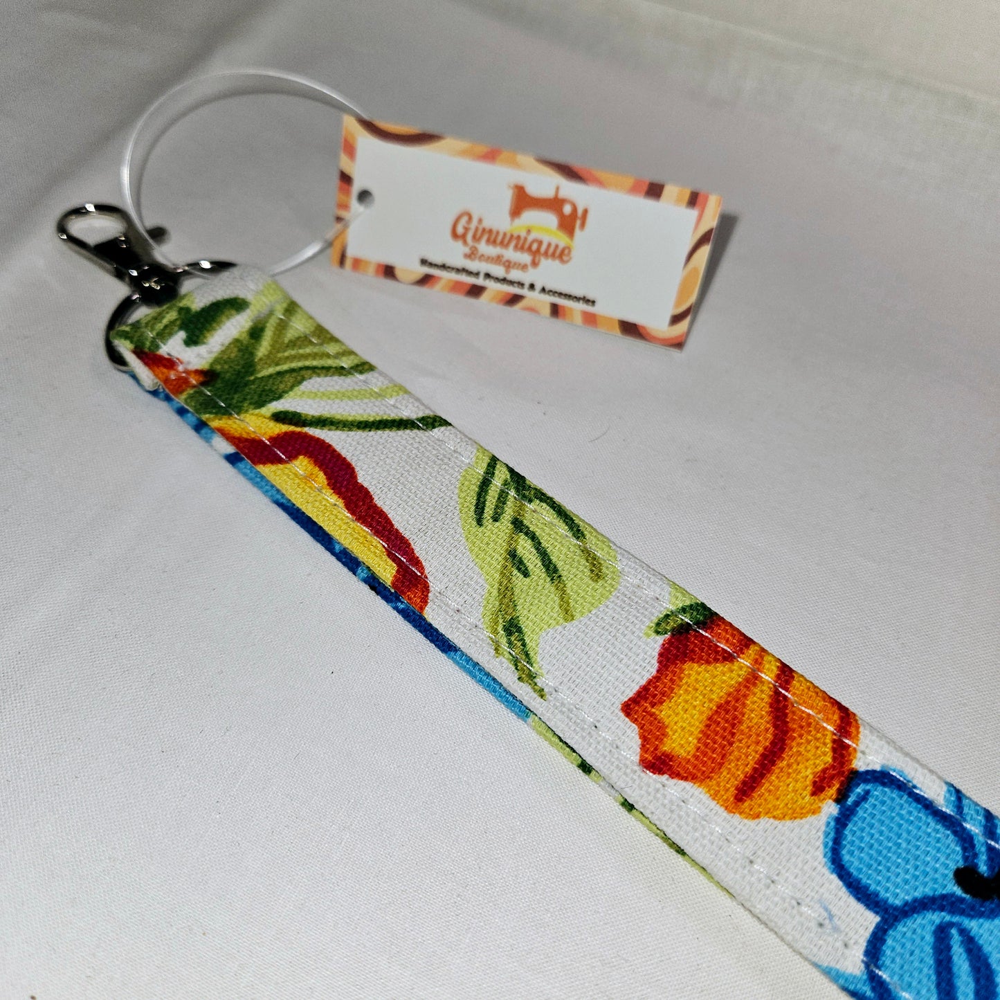 Blue Bloom Wristlet Lanyard