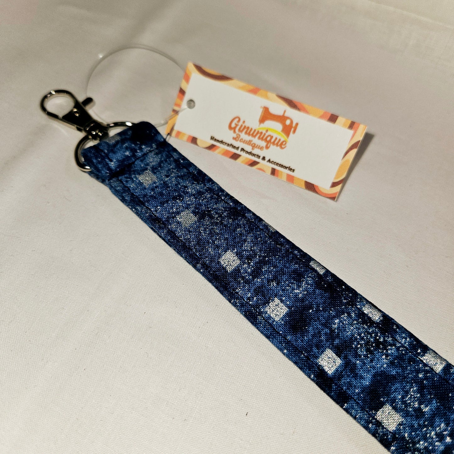 Indigo Dot Wristlet Lanyard
