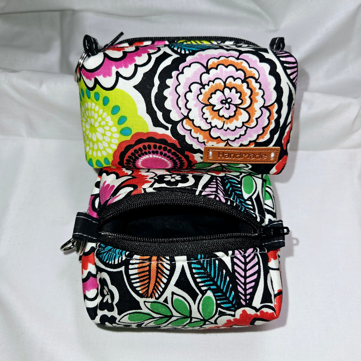 Funky Floral Mini Keychain Boxy Pouch