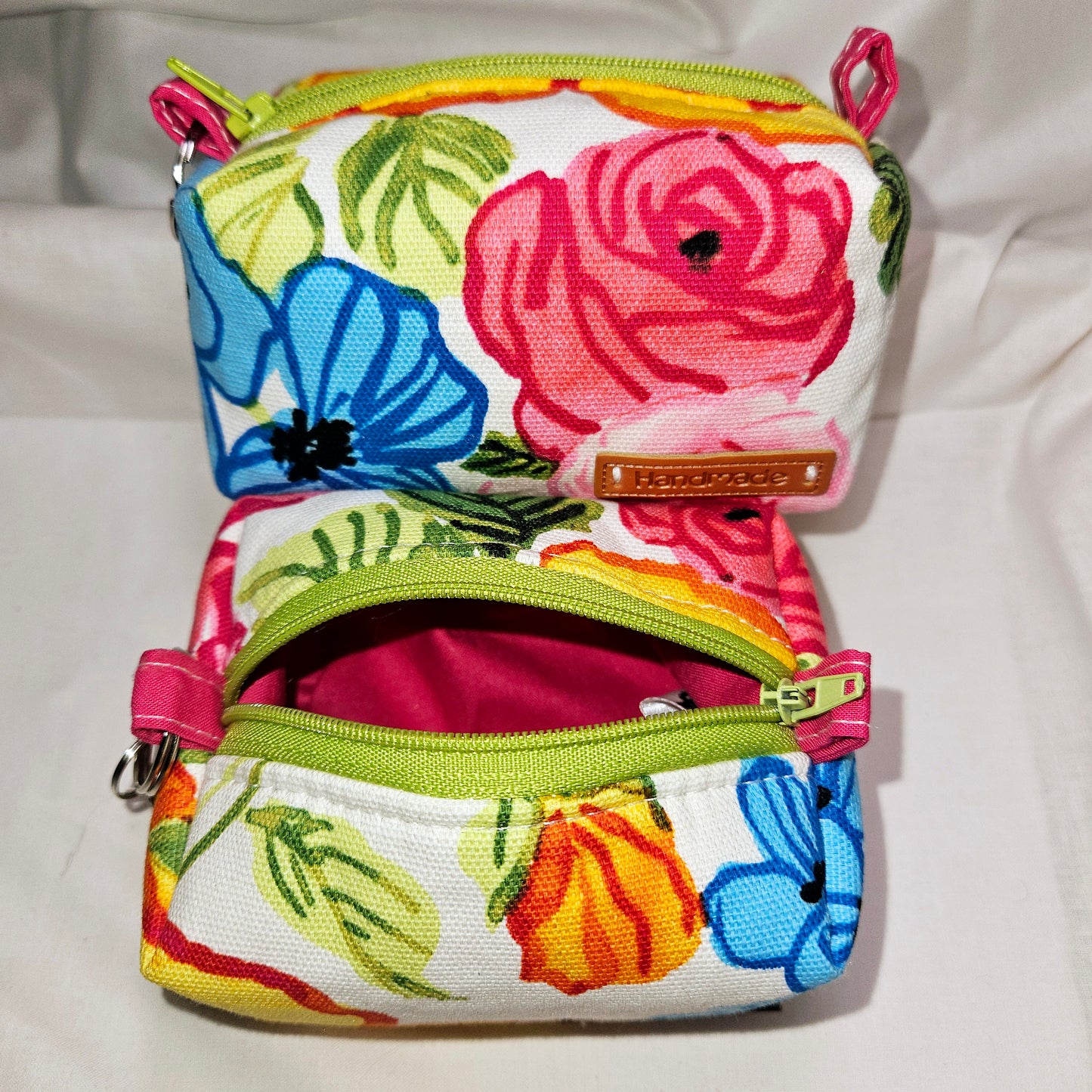 Blue Bloom Mini Keychain Boxy Pouch