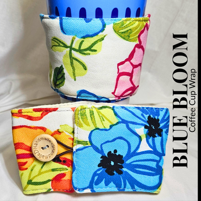 Blue Bloom Coffee Cup Wrap