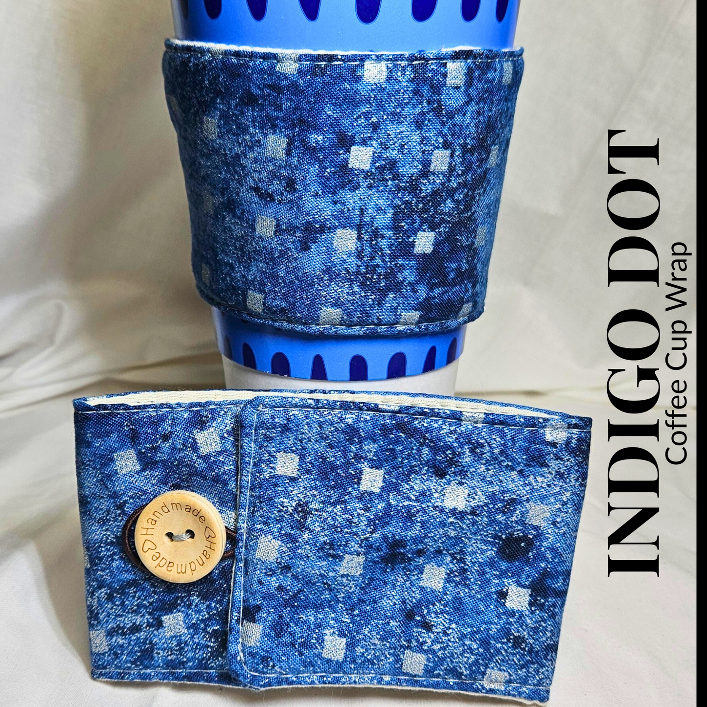 Indigo Dot Coffee Cup Wrap