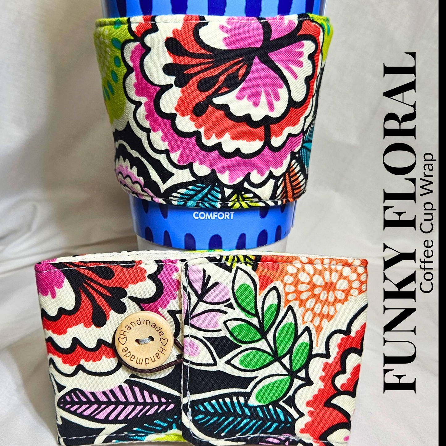 Funky Floral Coffee Cup Wrap