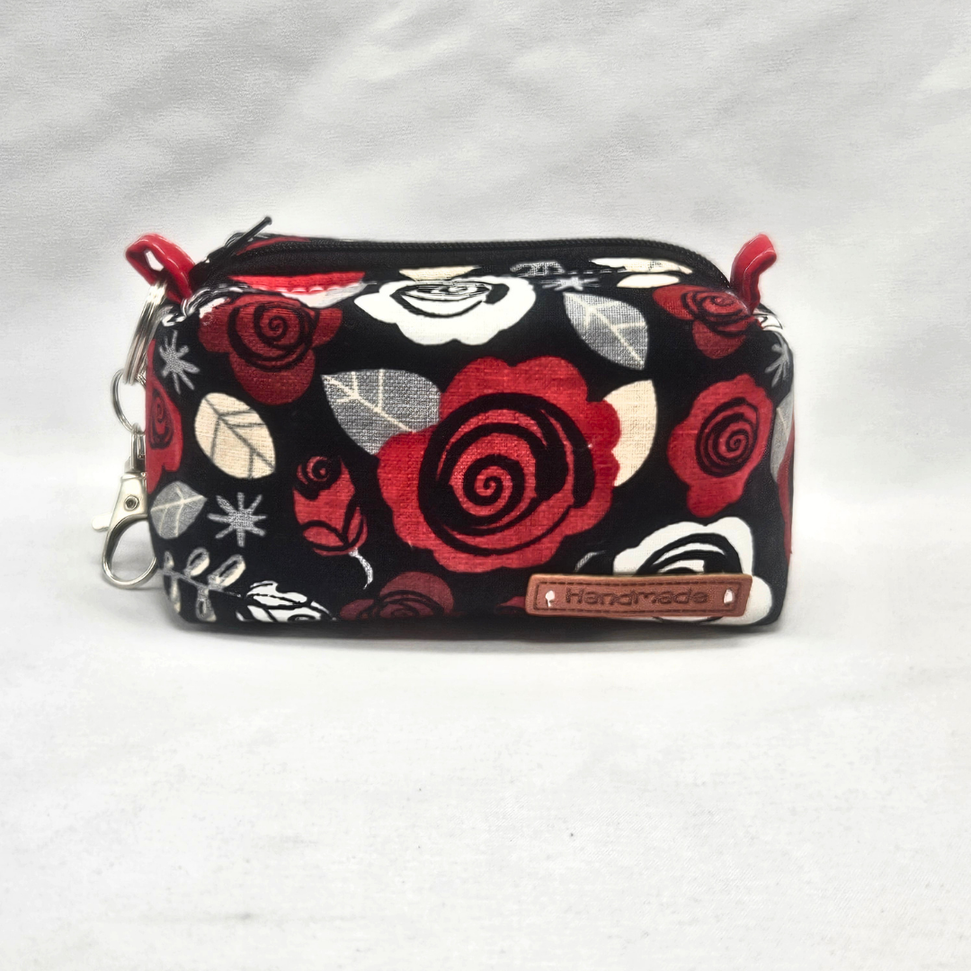 Rose Swirl Mini Keychain Boxy Pouch