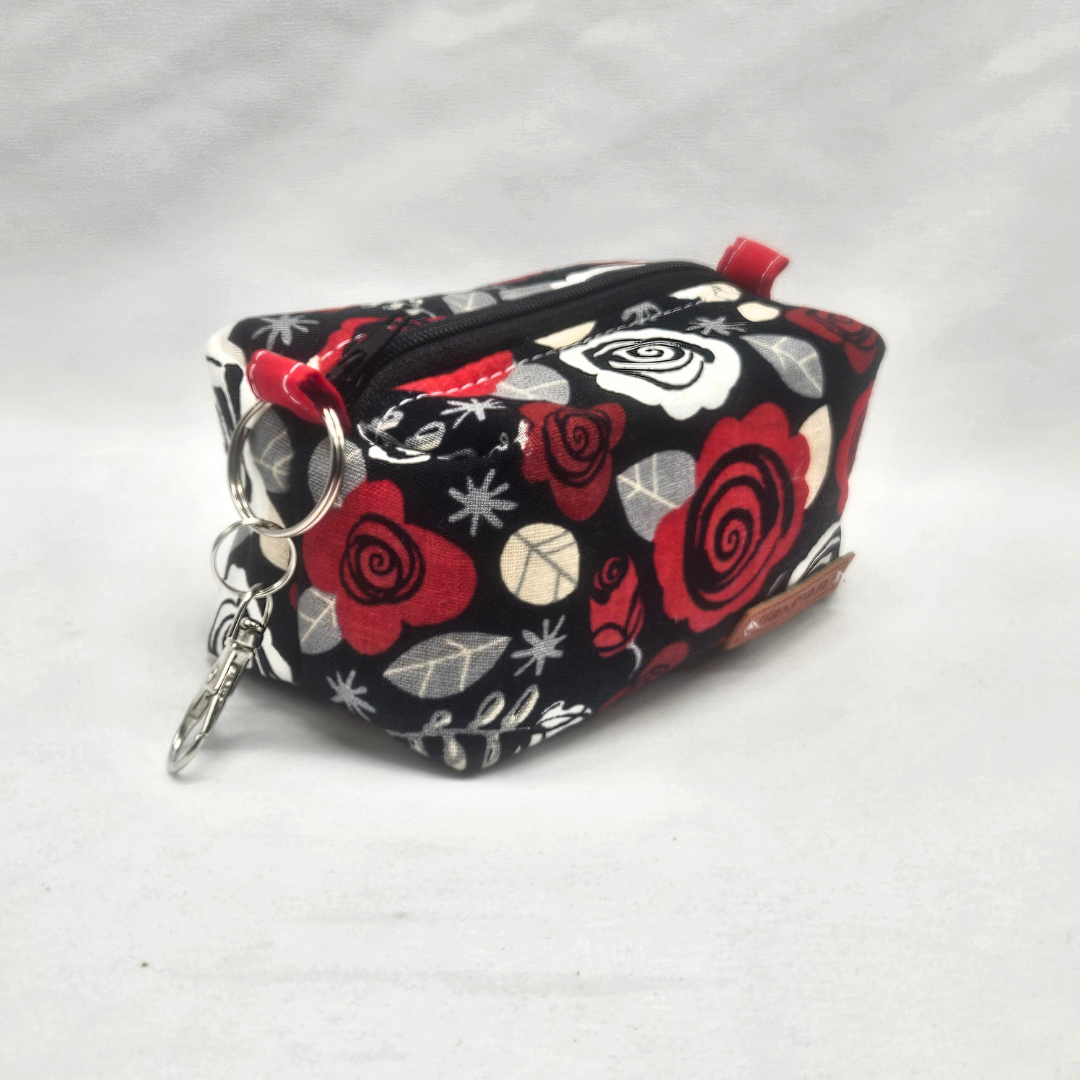 Rose Swirl Mini Keychain Boxy Pouch
