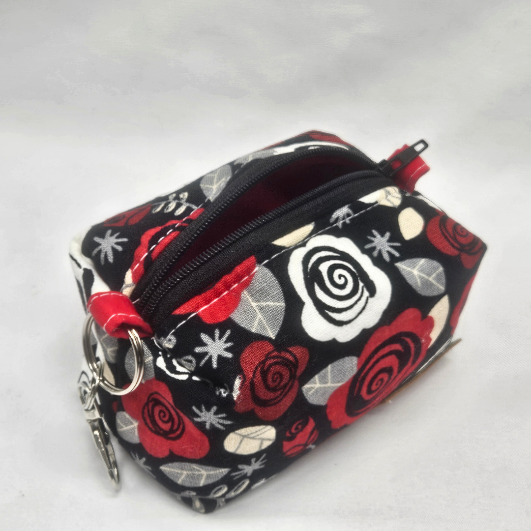 Rose Swirl Mini Keychain Boxy Pouch