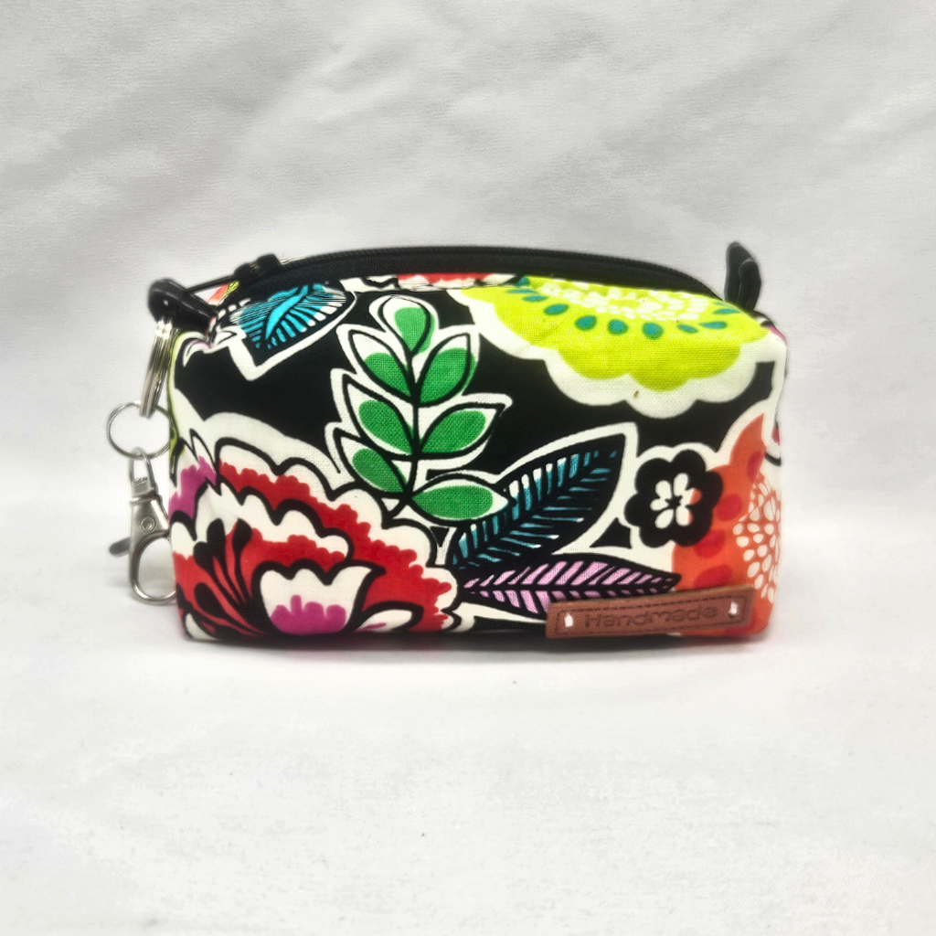 Funky Floral Mini Keychain Boxy Pouch