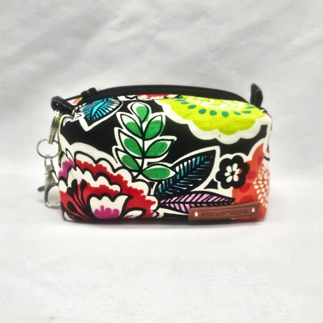 Funky Floral Mini Keychain Boxy Pouch