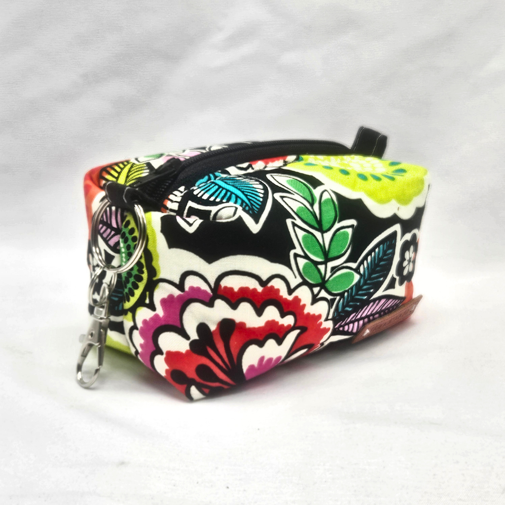 Funky Floral Mini Keychain Boxy Pouch