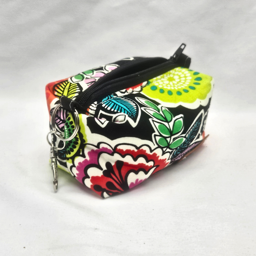 Funky Floral Mini Keychain Boxy Pouch