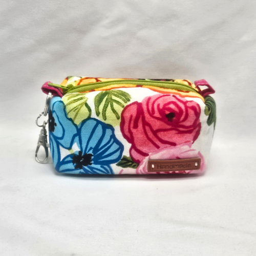 Blue Bloom Mini Keychain Boxy Pouch