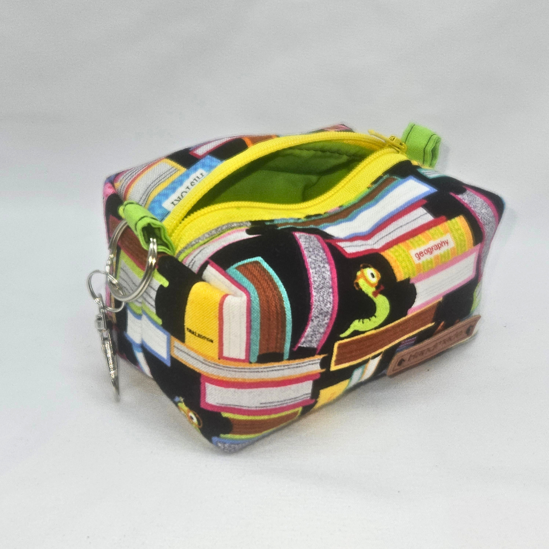Book Nook Mini Keychain Boxy Pouch