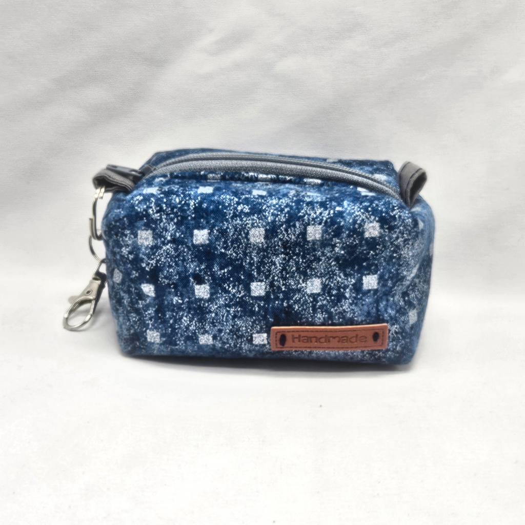 Indigo Dot Mini Keychain Boxy Pouch