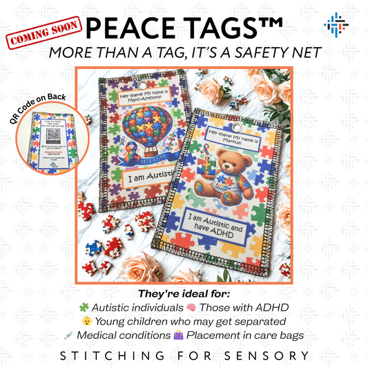 Peace Tags™ – Safety & Support Tag for Neurodivergent Kids